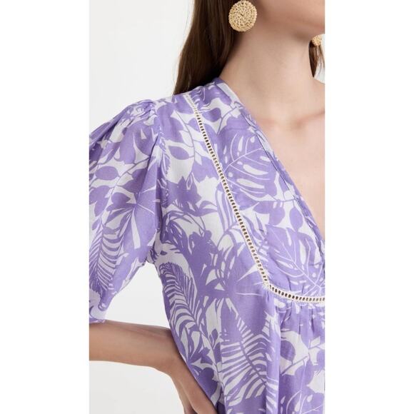 SUNDRY Palm Beach Ruffle Dress in Bright Orchid - Picture 3 of 13